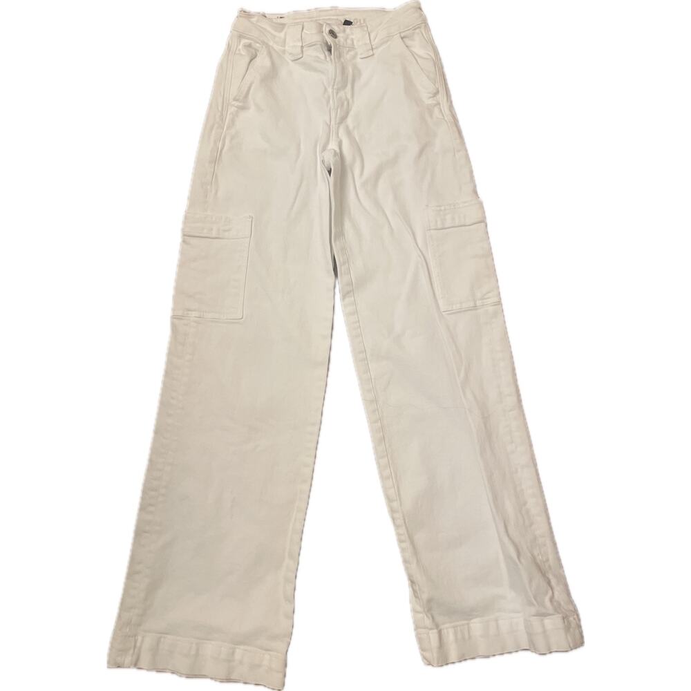 American Eagle Bell Bottom Jeans SIZE 000 25x30 White Cargo Denim